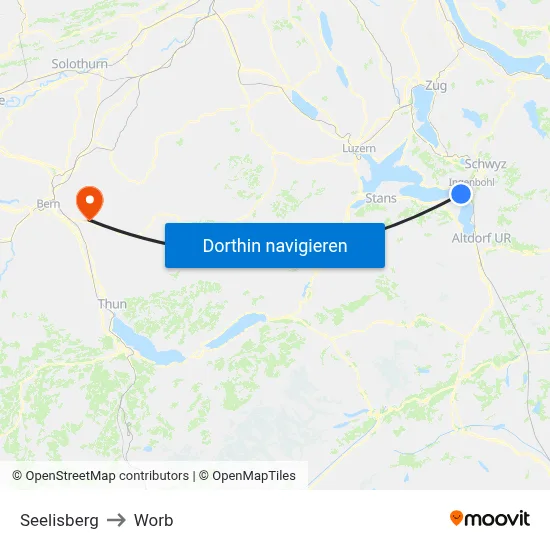 Seelisberg to Worb map