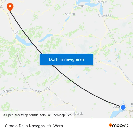 Circolo Della Navegna to Worb map