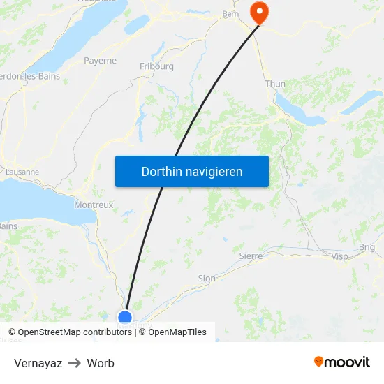 Vernayaz to Worb map