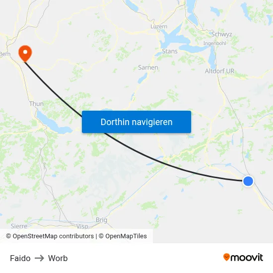 Faido to Worb map