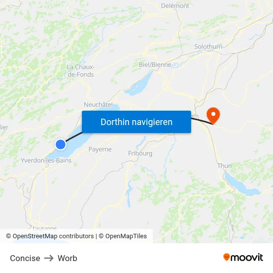 Concise to Worb map