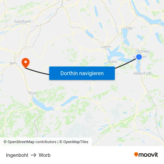 Ingenbohl to Worb map