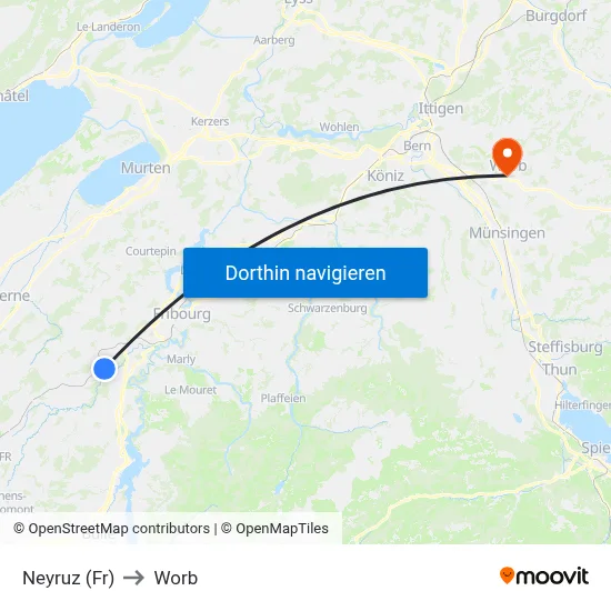 Neyruz (Fr) to Worb map
