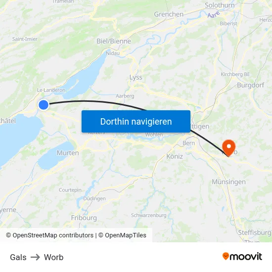 Gals to Worb map