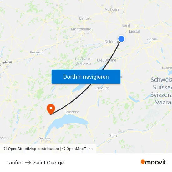 Laufen to Saint-George map