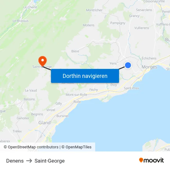 Denens to Saint-George map