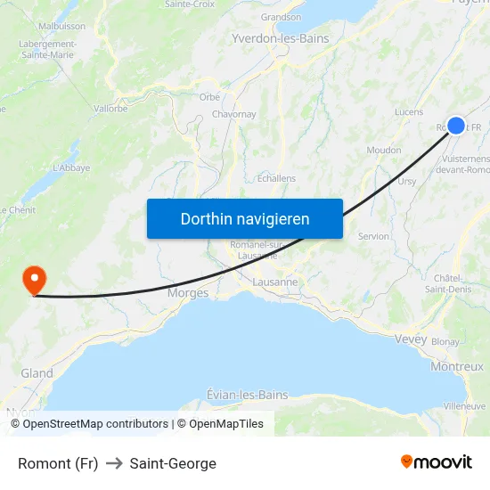 Romont (Fr) to Saint-George map