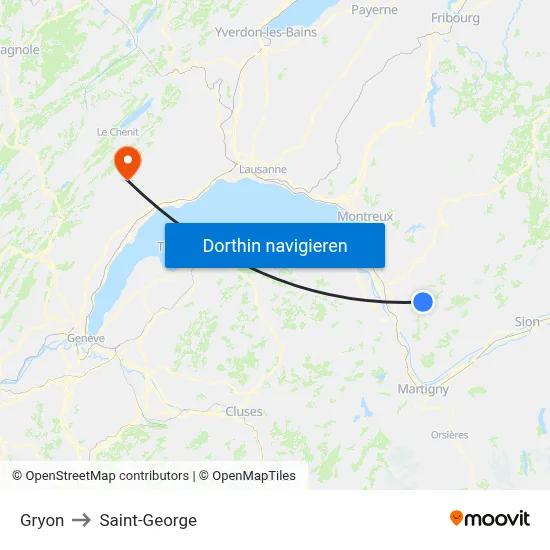 Gryon to Saint-George map