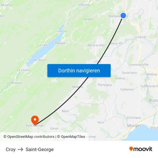 Croy to Saint-George map