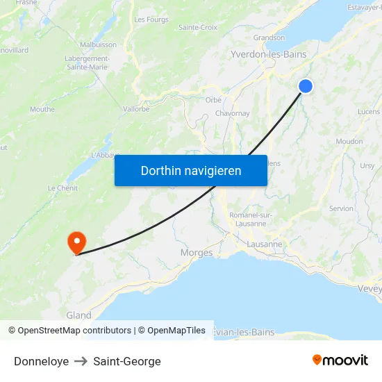 Donneloye to Saint-George map