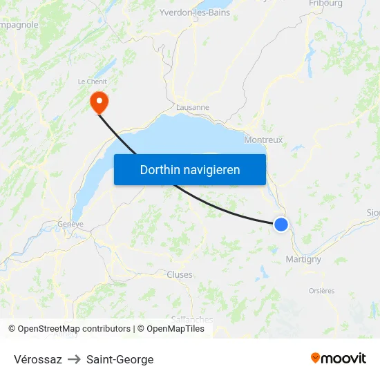 Vérossaz to Saint-George map