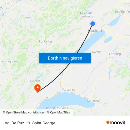 Val-De-Ruz to Saint-George map