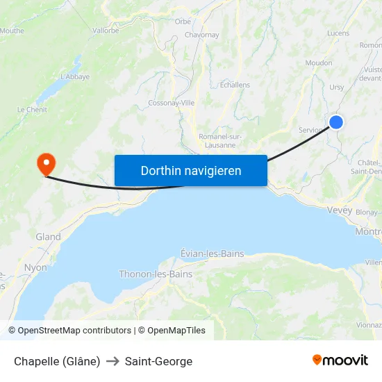 Chapelle (Glâne) to Saint-George map