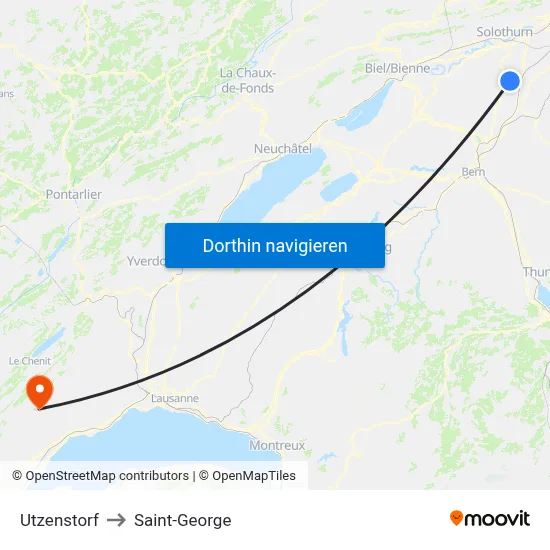 Utzenstorf to Saint-George map