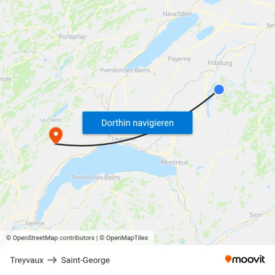 Treyvaux to Saint-George map