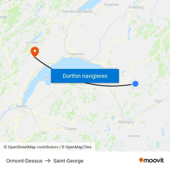 Ormont-Dessus to Saint-George map