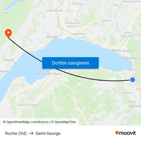 Roche (Vd) to Saint-George map