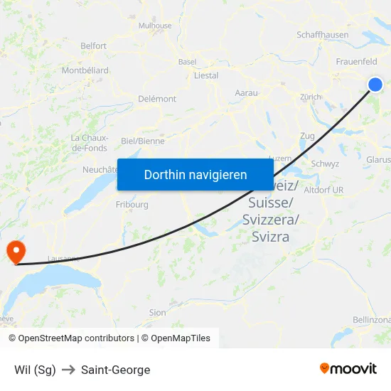 Wil (Sg) to Saint-George map