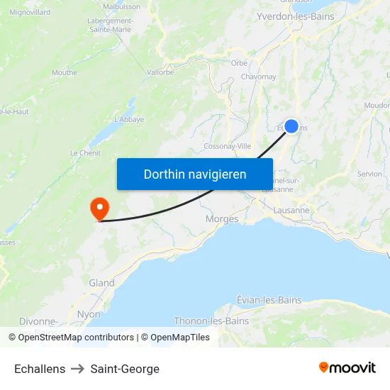 Echallens to Saint-George map