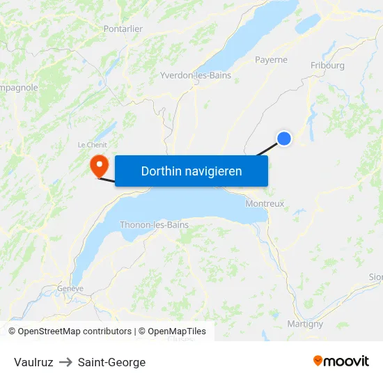 Vaulruz to Saint-George map