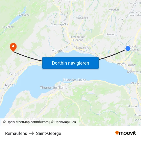 Remaufens to Saint-George map