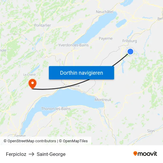 Ferpicloz to Saint-George map