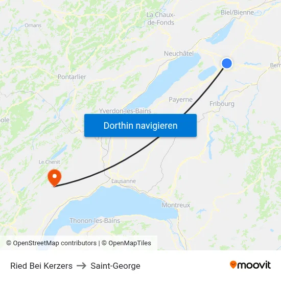 Ried Bei Kerzers to Saint-George map