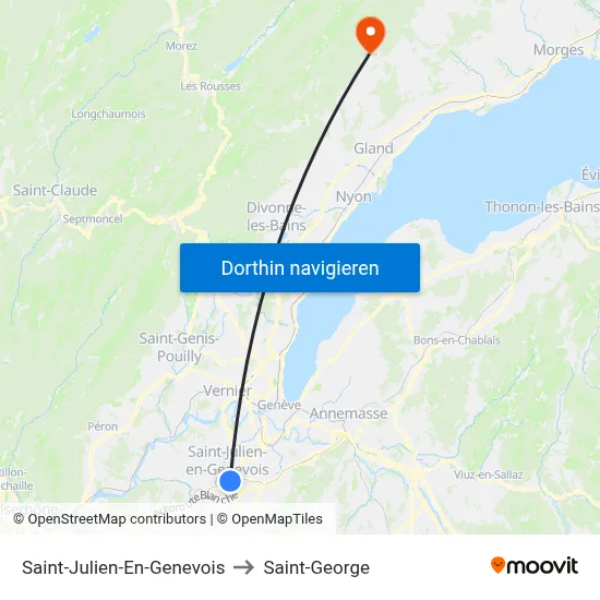 Saint-Julien-En-Genevois to Saint-George map