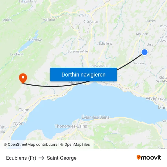 Ecublens (Fr) to Saint-George map