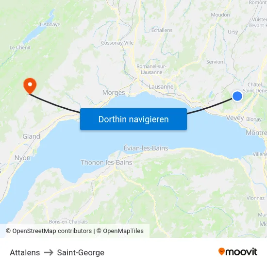 Attalens to Saint-George map