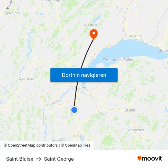 Saint-Blaise to Saint-George map