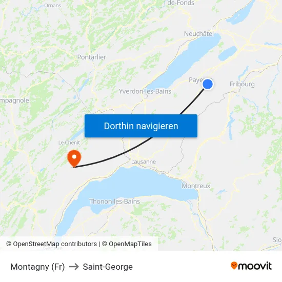Montagny (Fr) to Saint-George map