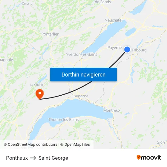 Ponthaux to Saint-George map