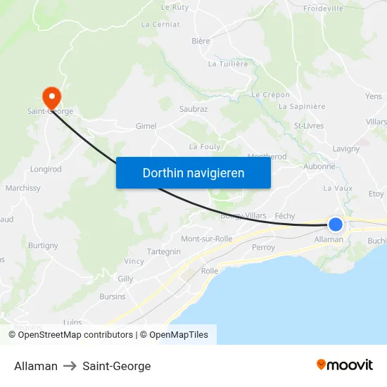 Allaman to Saint-George map