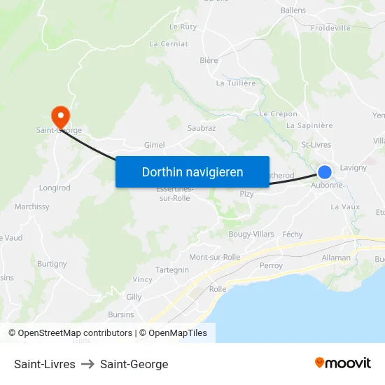 Saint-Livres to Saint-George map