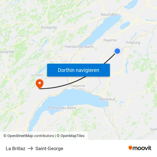 La Brillaz to Saint-George map