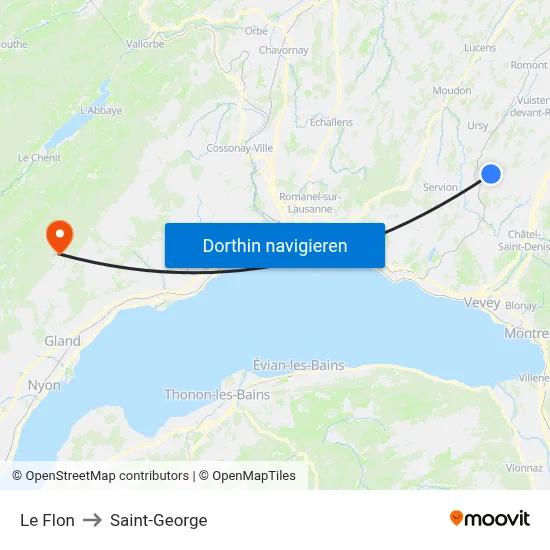 Le Flon to Saint-George map