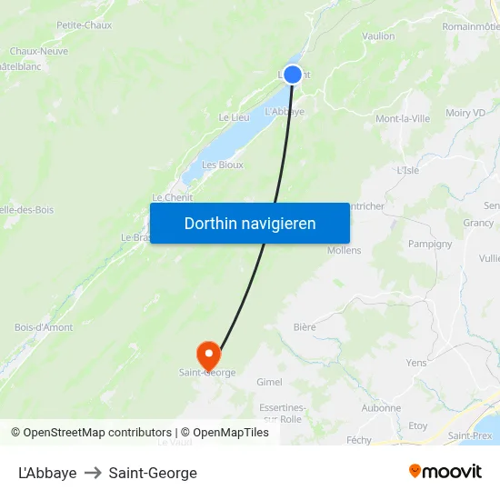 L'Abbaye to Saint-George map