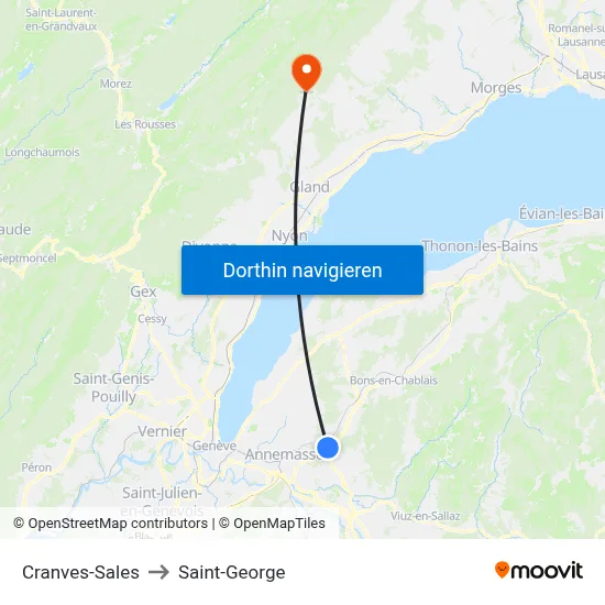 Cranves-Sales to Saint-George map