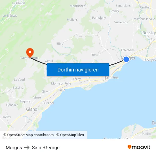Morges to Saint-George map