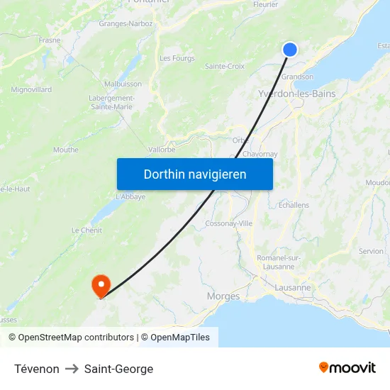 Tévenon to Saint-George map