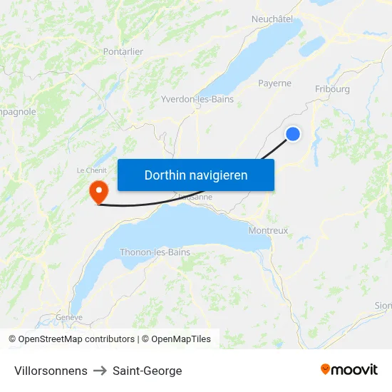 Villorsonnens to Saint-George map