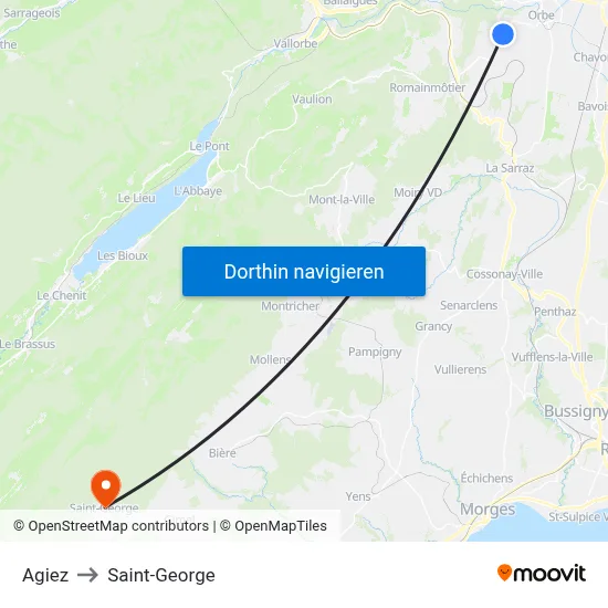 Agiez to Saint-George map