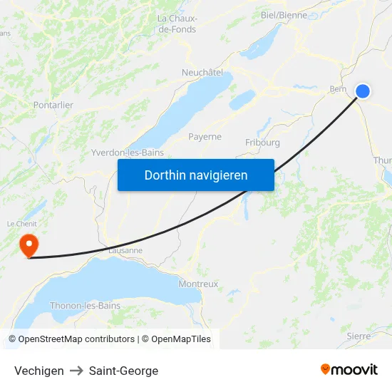 Vechigen to Saint-George map