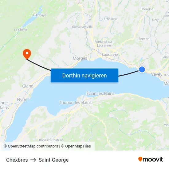 Chexbres to Saint-George map