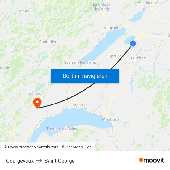 Courgevaux to Saint-George map