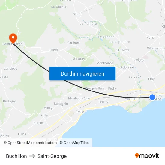 Buchillon to Saint-George map