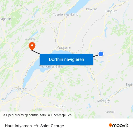Haut-Intyamon to Saint-George map