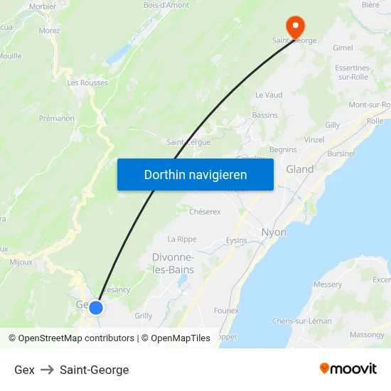 Gex to Saint-George map