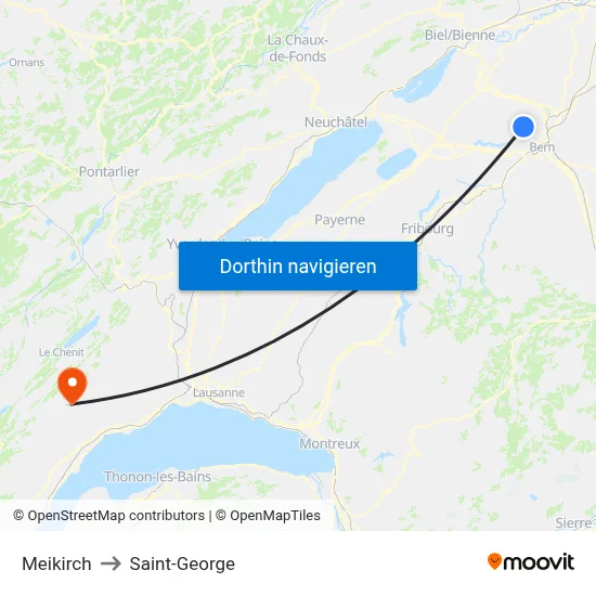 Meikirch to Saint-George map